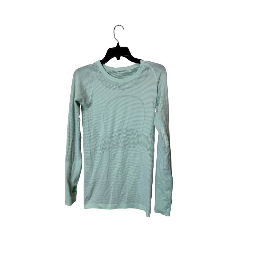 Lululemon Shirt Womens Small Green Swiftly Tech‎ Long Sleeve Thumbholes Running